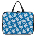 Blue And White Sea Turtle Pattern Print Laptop Sleeve With Handle