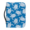 Blue And White Sea Turtle Pattern Print Leather Bible Cover