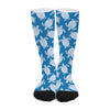 Blue And White Sea Turtle Pattern Print Long Socks