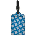 Blue And White Sea Turtle Pattern Print Luggage Tag