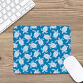 Blue And White Sea Turtle Pattern Print Mouse Pad
