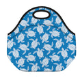 Blue And White Sea Turtle Pattern Print Neoprene Lunch Bag