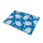 Blue And White Sea Turtle Pattern Print Pet Cooling Mat Cover