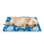 Blue And White Sea Turtle Pattern Print Pet Cooling Mat Cover