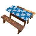 Blue And White Sea Turtle Pattern Print Picnic Table Cover