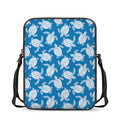 Blue And White Sea Turtle Pattern Print Rectangular Crossbody Bag