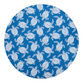 Blue And White Sea Turtle Pattern Print Round Blanket