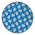 Blue And White Sea Turtle Pattern Print Round Floor Mat