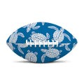 Blue And White Sea Turtle Pattern Print Rugby Ball