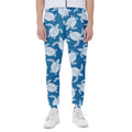 Blue And White Sea Turtle Pattern Print Joggers