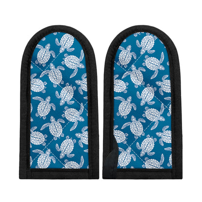 Blue And White Sea Turtle Pattern Print Skillet Handle Cover