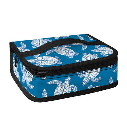 Blue And White Sea Turtle Pattern Print Small Lunch Bag