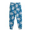 Blue And White Sea Turtle Pattern Print Sweatpants