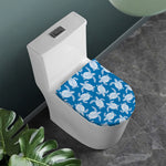Blue And White Sea Turtle Pattern Print Toilet Lid Cover