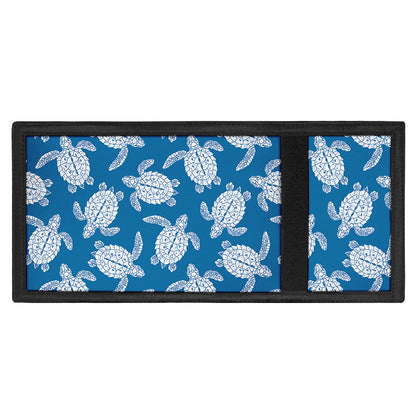 Blue And White Sea Turtle Pattern Print Trifold Wallet