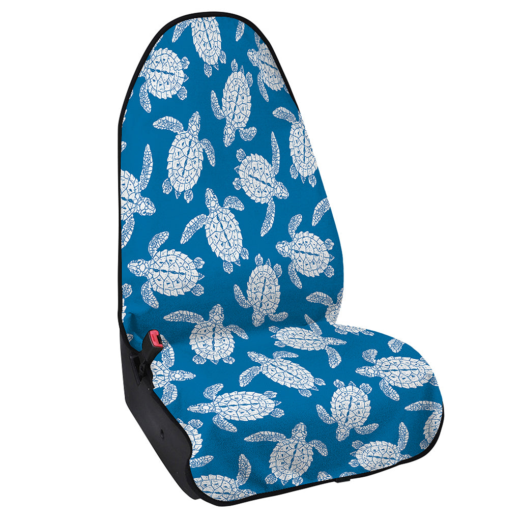 Blue And White Sea Turtle Pattern Print Waterproof Car Seat Cover