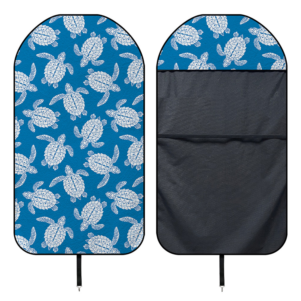 Blue And White Sea Turtle Pattern Print Waterproof Car Seat Cover