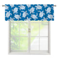 Blue And White Sea Turtle Pattern Print Window Valance