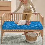 Blue And White Stethoscope Pattern Print Baby Crib Sheet