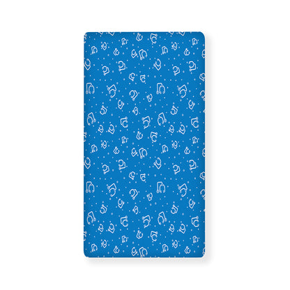 Blue And White Stethoscope Pattern Print Baby Crib Sheet