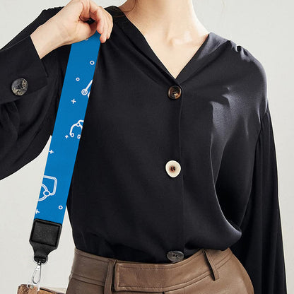 Blue And White Stethoscope Pattern Print Bag Strap