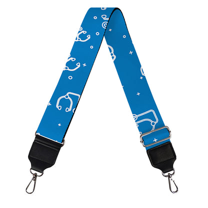 Blue And White Stethoscope Pattern Print Bag Strap