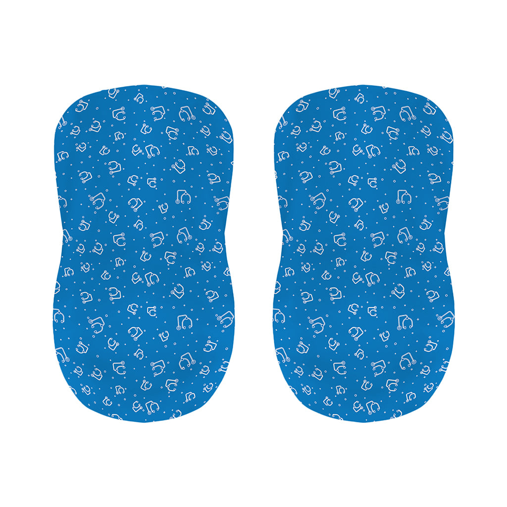 Blue And White Stethoscope Pattern Print Bar Stool Covers