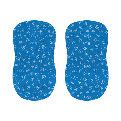 Blue And White Stethoscope Pattern Print Bar Stool Covers