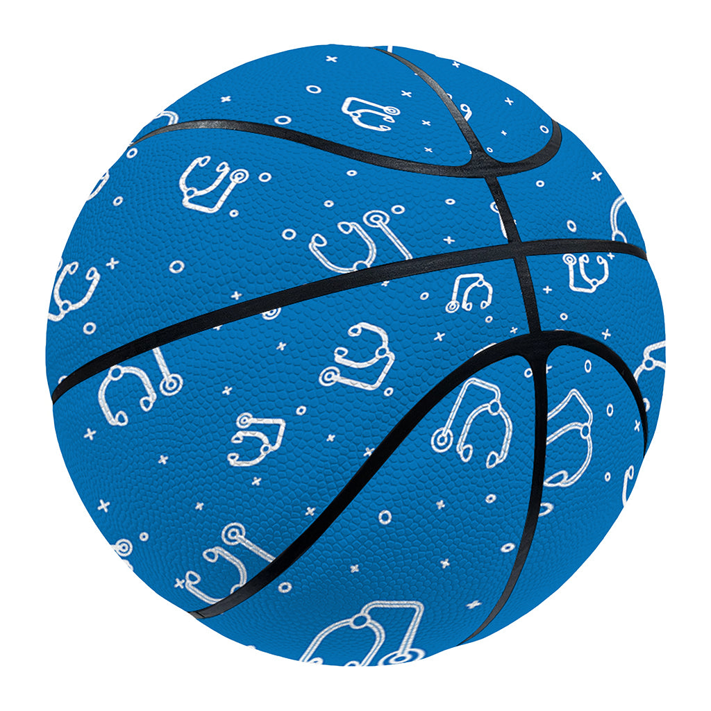 Blue And White Stethoscope Pattern Print Basketball