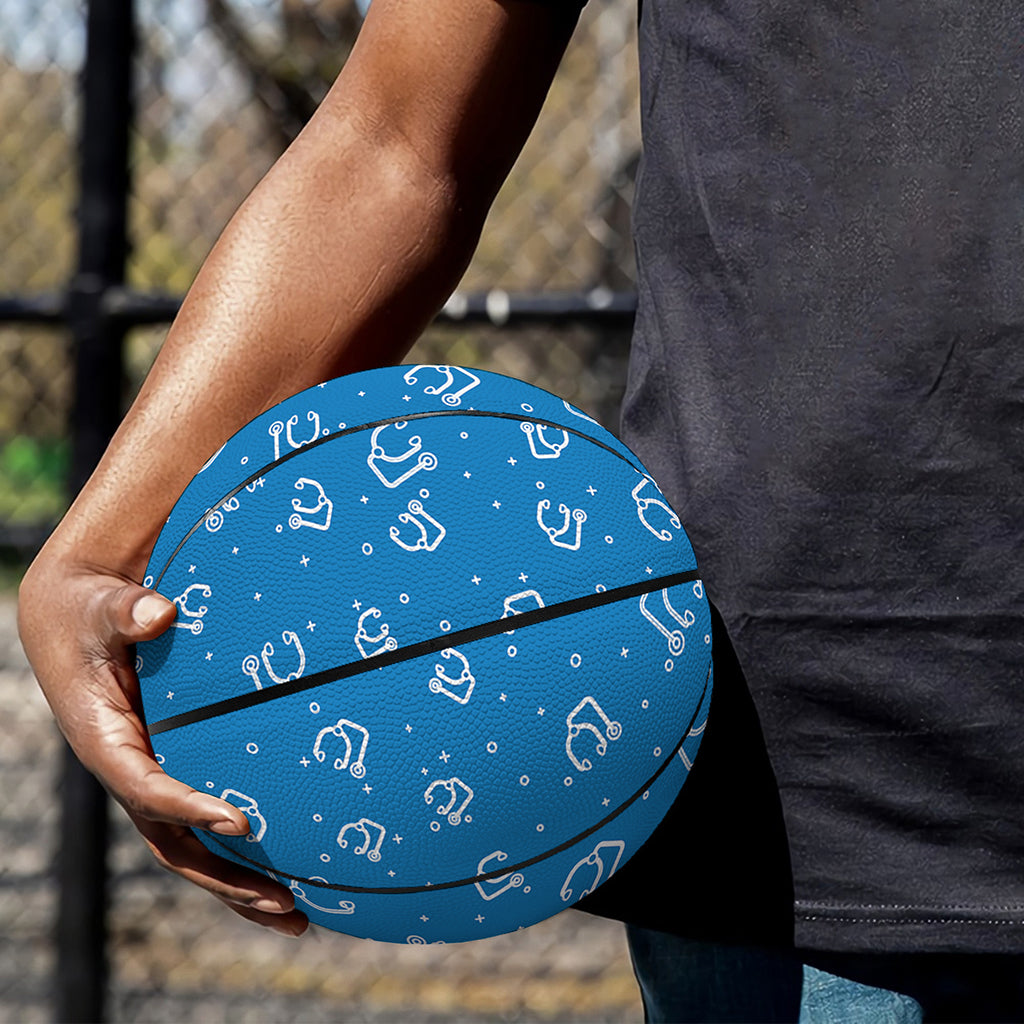 Blue And White Stethoscope Pattern Print Basketball