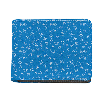 Blue And White Stethoscope Pattern Print Bifold Wallet