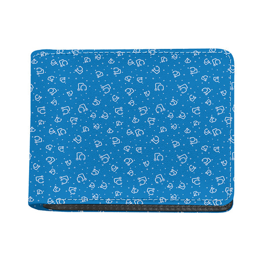 Blue And White Stethoscope Pattern Print Bifold Wallet