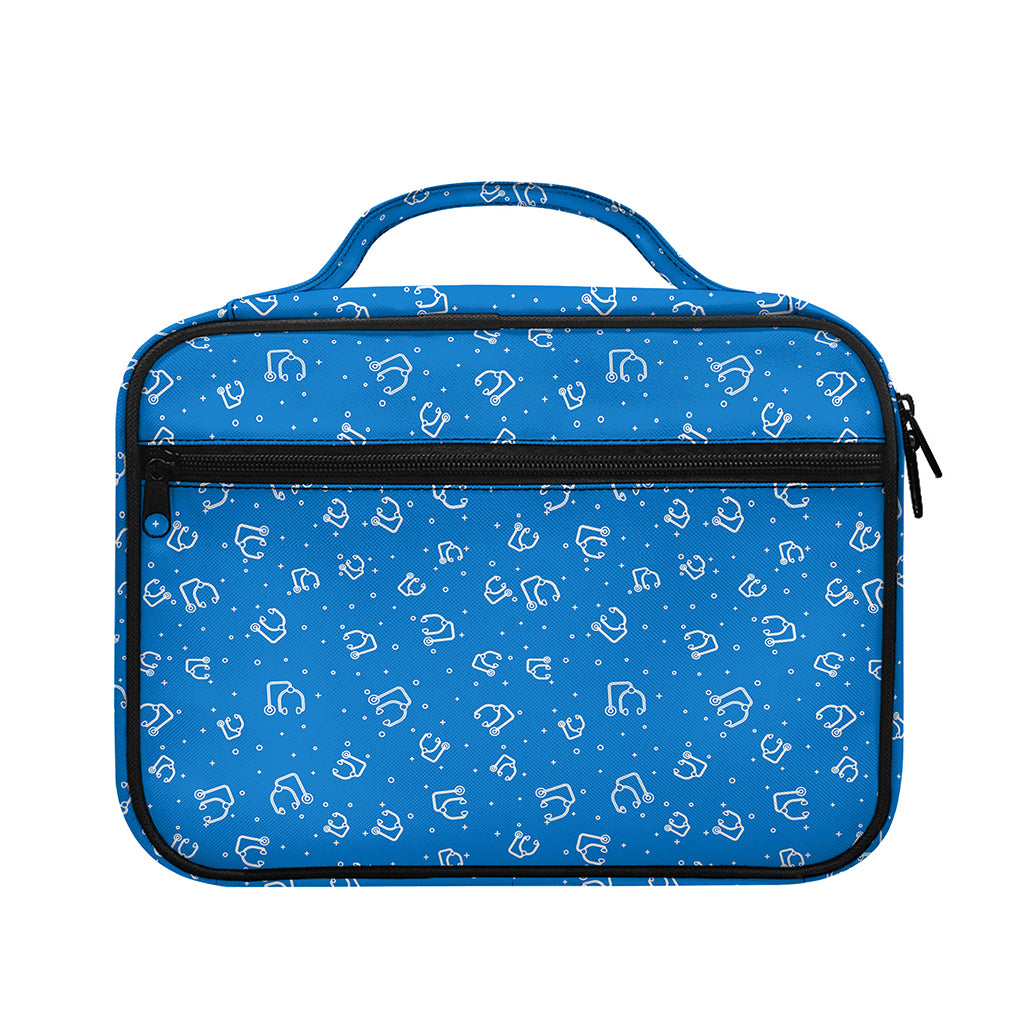 Blue And White Stethoscope Pattern Print Briefcase Bible Bag