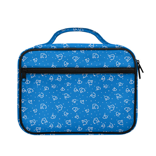 Blue And White Stethoscope Pattern Print Briefcase Bible Bag