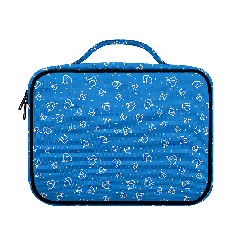 Blue And White Stethoscope Pattern Print Briefcase Bible Bag