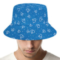 Blue And White Stethoscope Pattern Print Bucket Hat