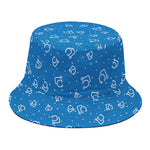 Blue And White Stethoscope Pattern Print Bucket Hat