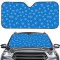 Blue And White Stethoscope Pattern Print Car Windshield Sun Shade