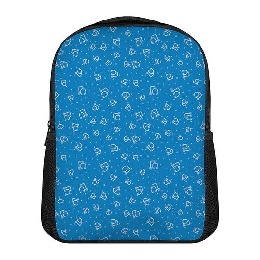 Blue And White Stethoscope Pattern Print Casual Backpack