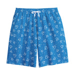 Blue And White Stethoscope Pattern Print Cotton Shorts