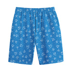 Blue And White Stethoscope Pattern Print Cotton Shorts