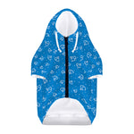 Blue And White Stethoscope Pattern Print Dog Zip Up Hoodie