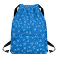 Blue And White Stethoscope Pattern Print Drawstring Backpack