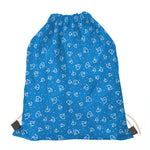 Blue And White Stethoscope Pattern Print Drawstring Bag