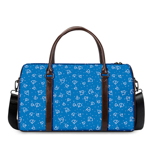 Blue And White Stethoscope Pattern Print Duffle Bag