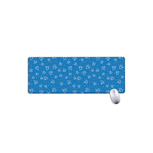 Blue And White Stethoscope Pattern Print Extended Mouse Pad