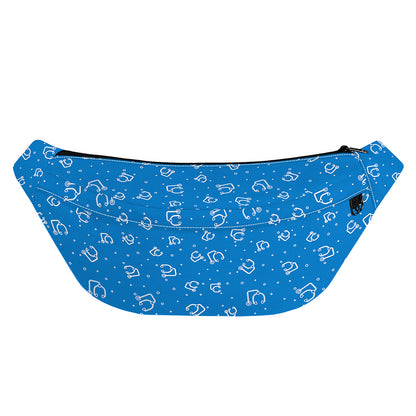 Blue And White Stethoscope Pattern Print Fanny Pack