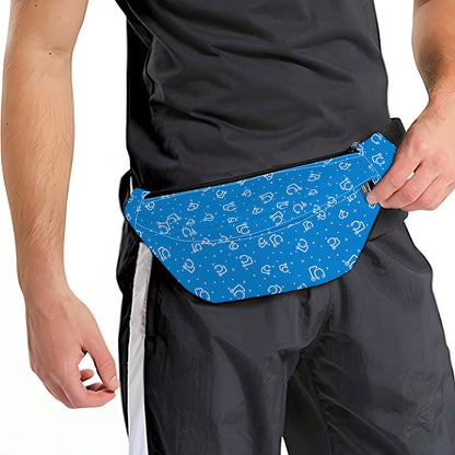 Blue And White Stethoscope Pattern Print Fanny Pack