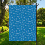 Blue And White Stethoscope Pattern Print Garden Flag