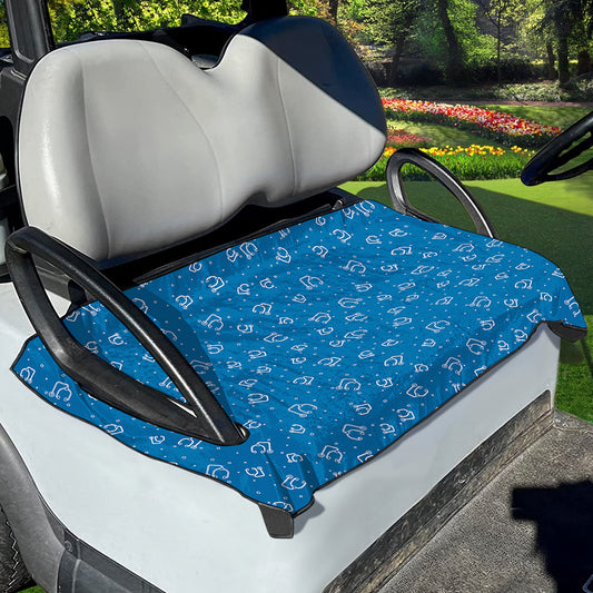 Blue And White Stethoscope Pattern Print Golf Cart Seat Cover